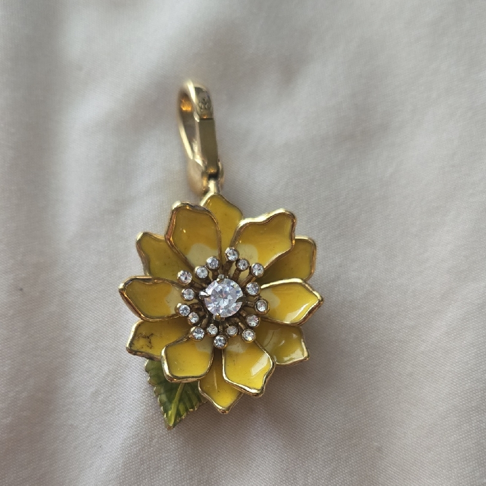 Juicy Couture Charm Yellow Flower Pendant with Crystals